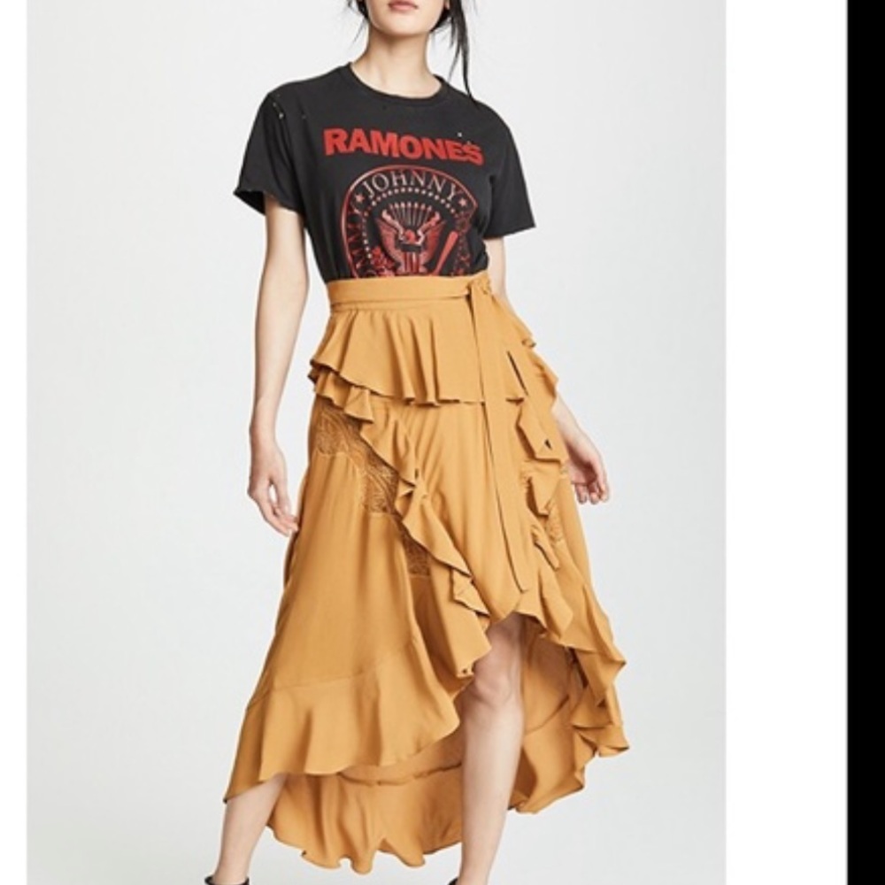 IRO Mustard Breathe Ruffle Skirt - Picture 2 of 12